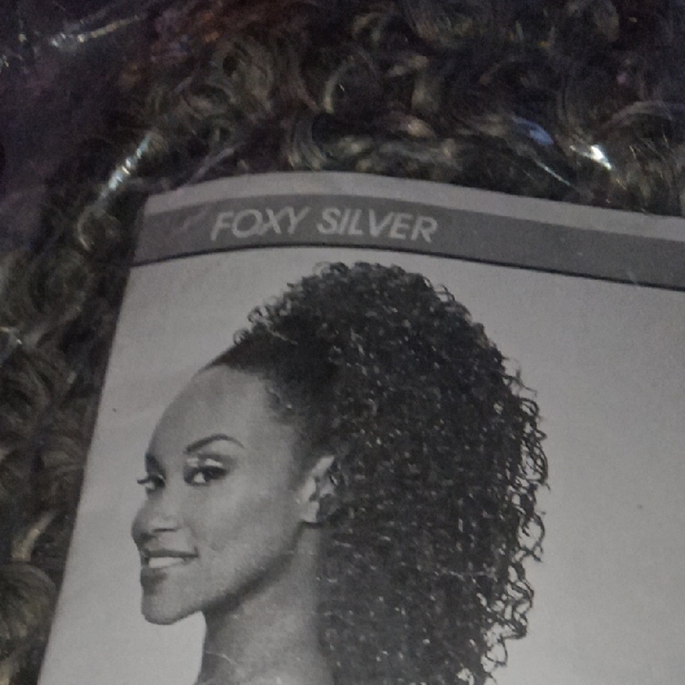 Foxy Silver Drawstring Ponytail